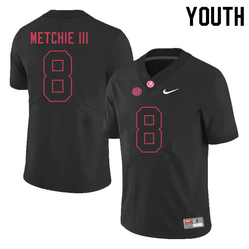 Alabama Crimson Tide Youth John Metchie III #8 Black NCAA Nike Authentic Stitched 2020 College Football Jersey HE16Q40QZ